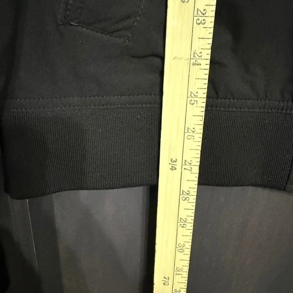 Banana Republic Mens Black Full Zip Bomber Jacket Large L Ribbed Trim Lined